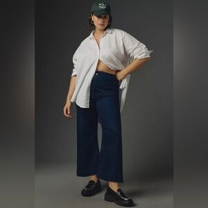 The Colette Crop High-Rise Wide-Leg Jeans by Maeve